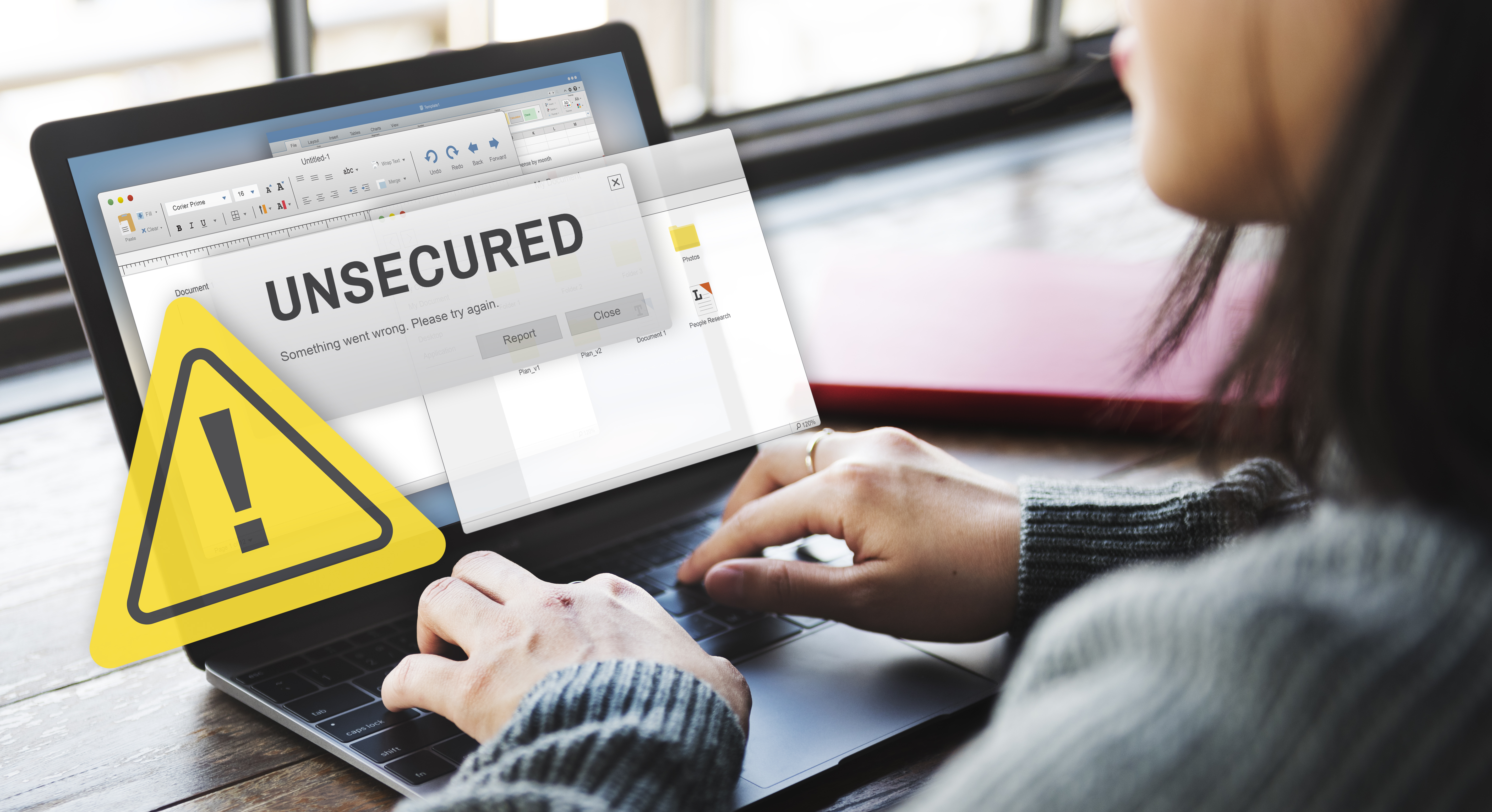 Unsecured Virus Detected Hack Unsafe Concept